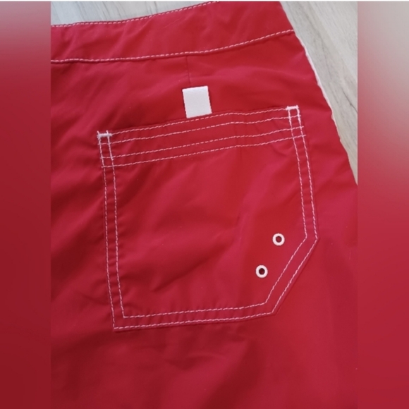 Polaris Red and White Stripe Surf Board Shorts - Picture 10 of 13